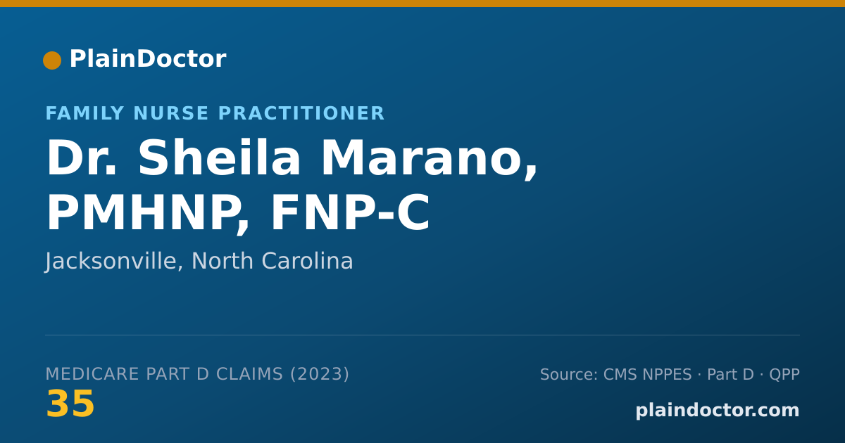 Shareable card for Sheila Marano, PMHNP, FNP-C - Family Nurse Practitioner, Jacksonville, NC