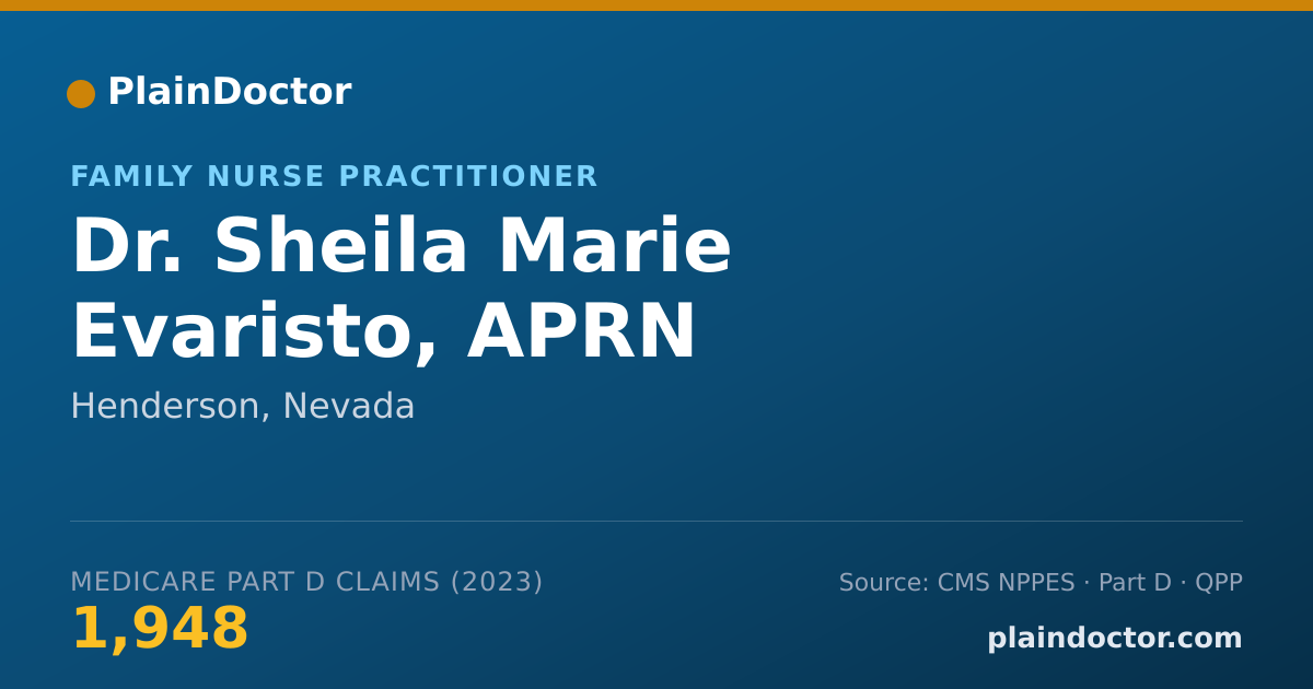 Shareable card for Sheila Marie Evaristo, APRN - Family Nurse Practitioner, Henderson, NV