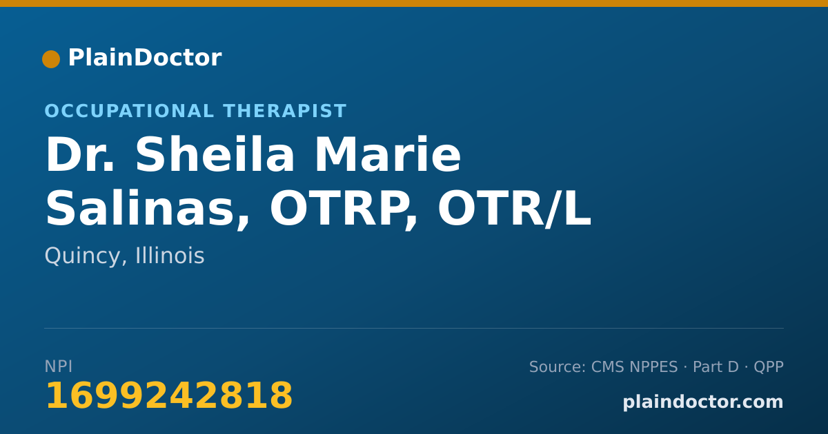 Shareable card for Sheila Marie Salinas, OTRP, OTR/L - Occupational Therapist, Quincy, IL