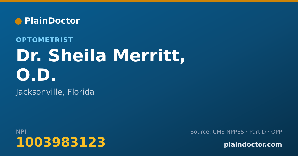 Shareable card for Sheila Merritt, O.D. - Optometrist, Jacksonville, FL