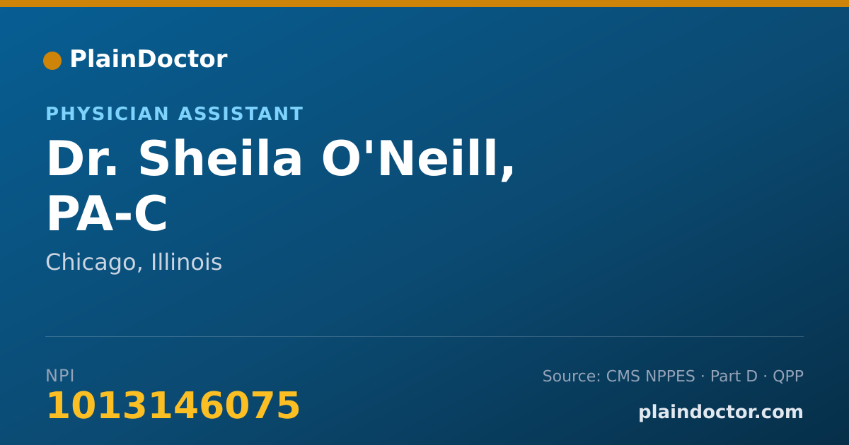 Shareable card for Sheila O'Neill, PA-C - Physician Assistant, Chicago, IL