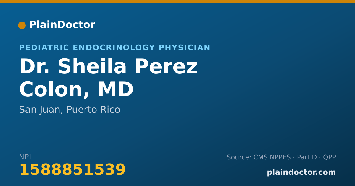 Shareable card for Sheila Perez Colon, MD - Pediatric Endocrinology Physician, San Juan, PR