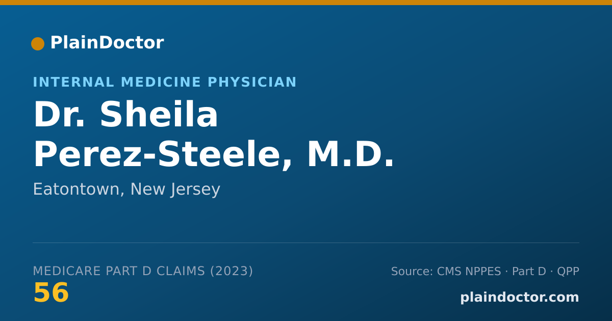 Shareable card for Sheila Perez-Steele, M.D. - Internal Medicine Physician, Eatontown, NJ