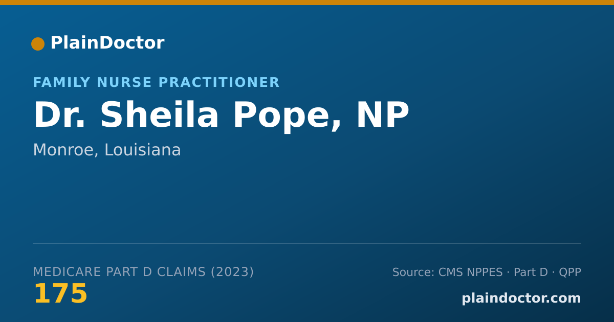 Shareable card for Sheila Pope, NP - Family Nurse Practitioner, Monroe, LA