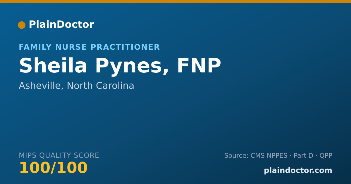 Shareable card for Sheila Pynes, FNP - Family Nurse Practitioner, Asheville, NC