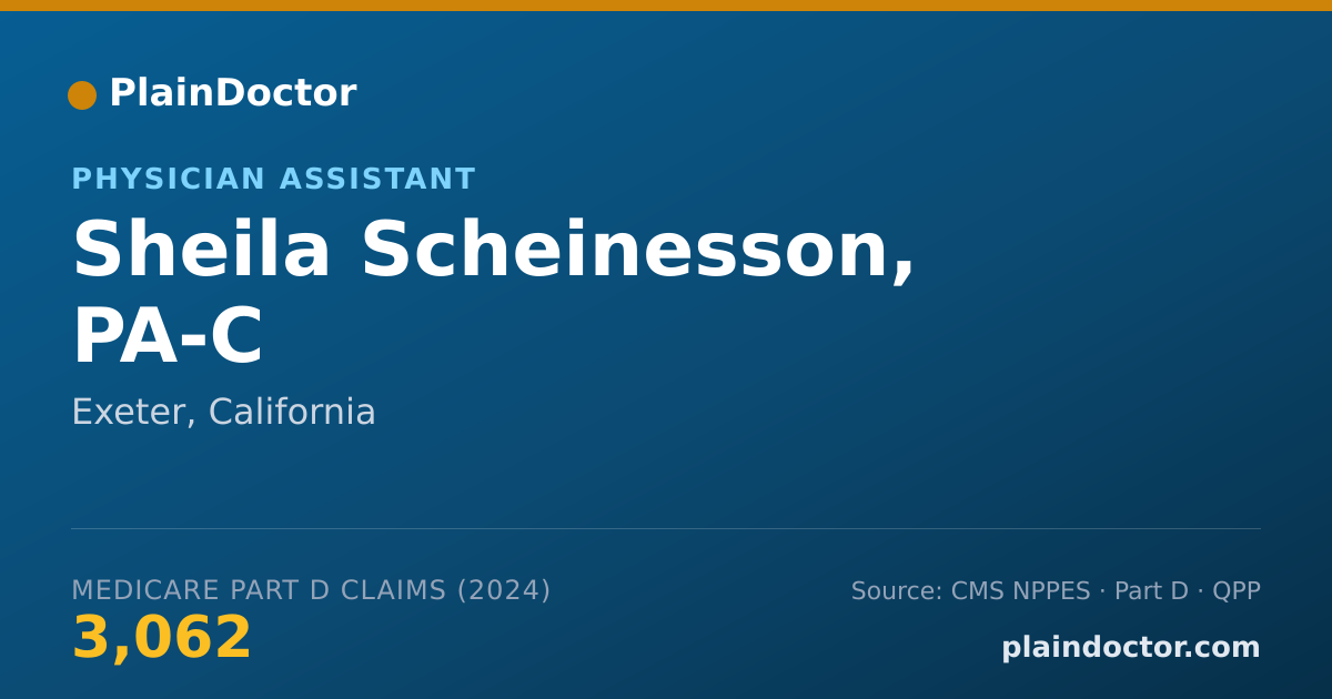 Shareable card for Sheila Scheinesson, PA-C - Physician Assistant, Exeter, CA