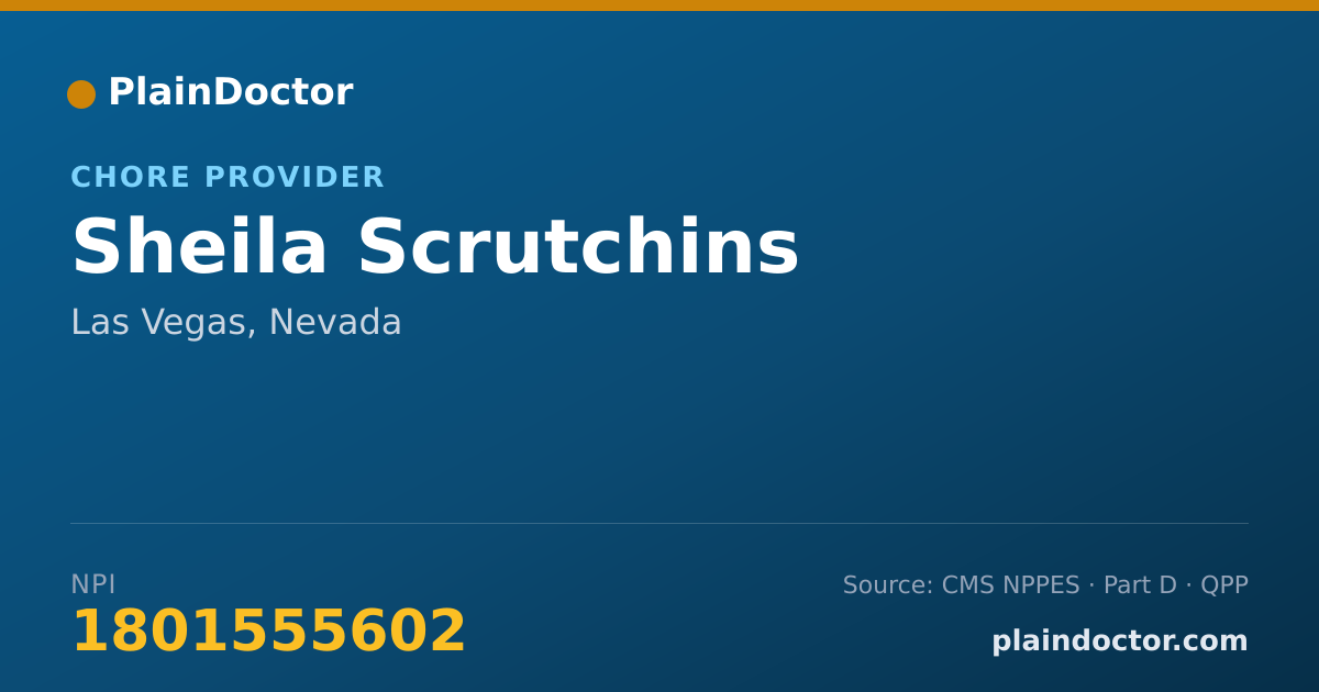 Shareable card for Sheila Scrutchins - Chore Provider, Las Vegas, NV