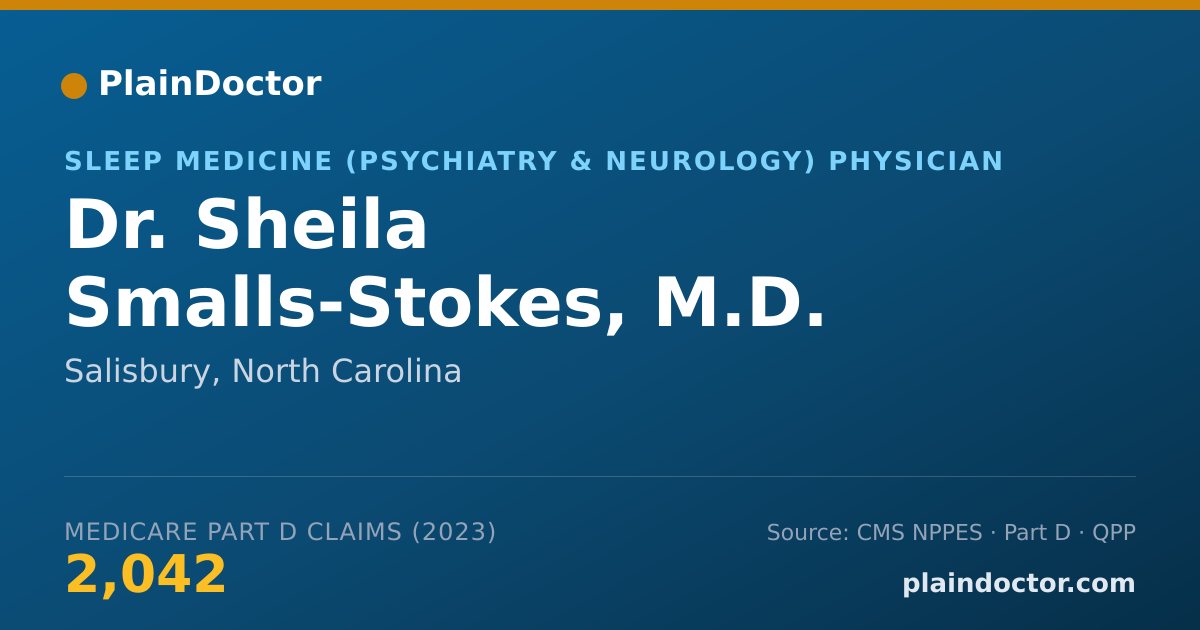 Shareable card for Sheila Smalls-Stokes, M.D. - Sleep Medicine (Psychiatry & Neurology) Physician, Salisbury, NC