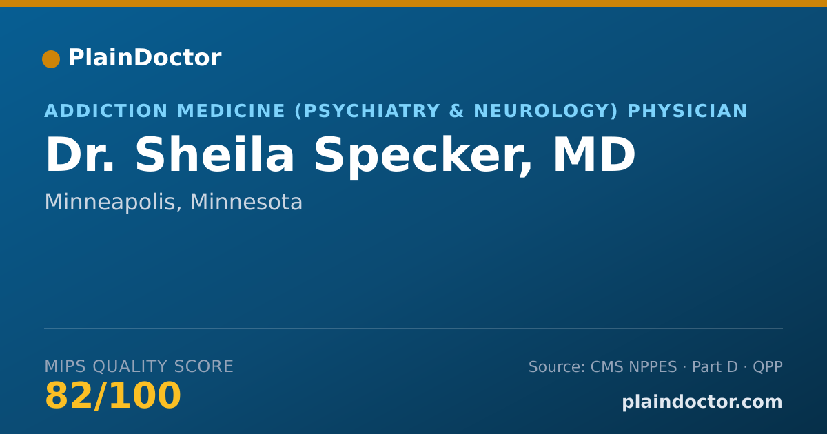 Shareable card for Sheila Specker, MD - Addiction Medicine (Psychiatry & Neurology) Physician, Minneapolis, MN