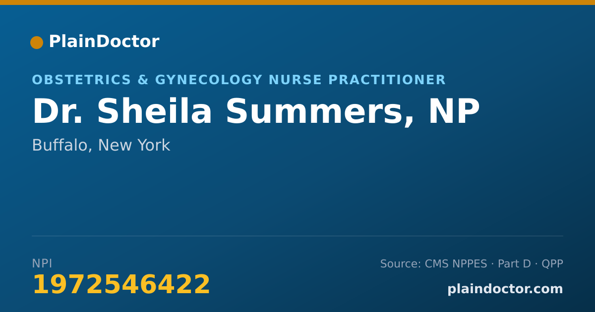 Shareable card for Sheila Summers, NP - Obstetrics & Gynecology Nurse Practitioner, Buffalo, NY