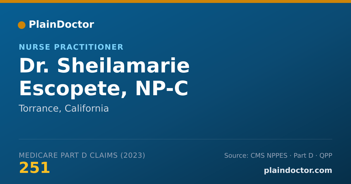 Shareable card for Sheilamarie Escopete, NP-C - Nurse Practitioner, Torrance, CA