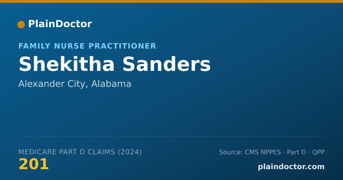 Shareable card for Shekitha Sanders - Family Nurse Practitioner, Alexander City, AL