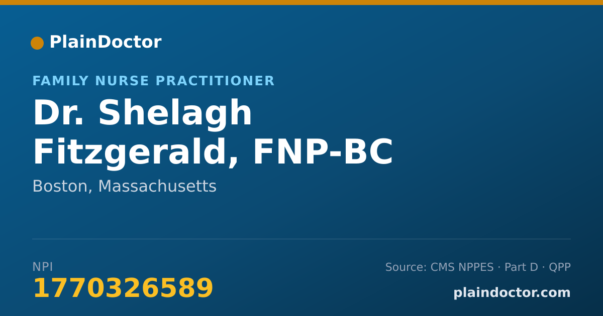 Shareable card for Shelagh Fitzgerald, FNP-BC - Family Nurse Practitioner, Boston, MA