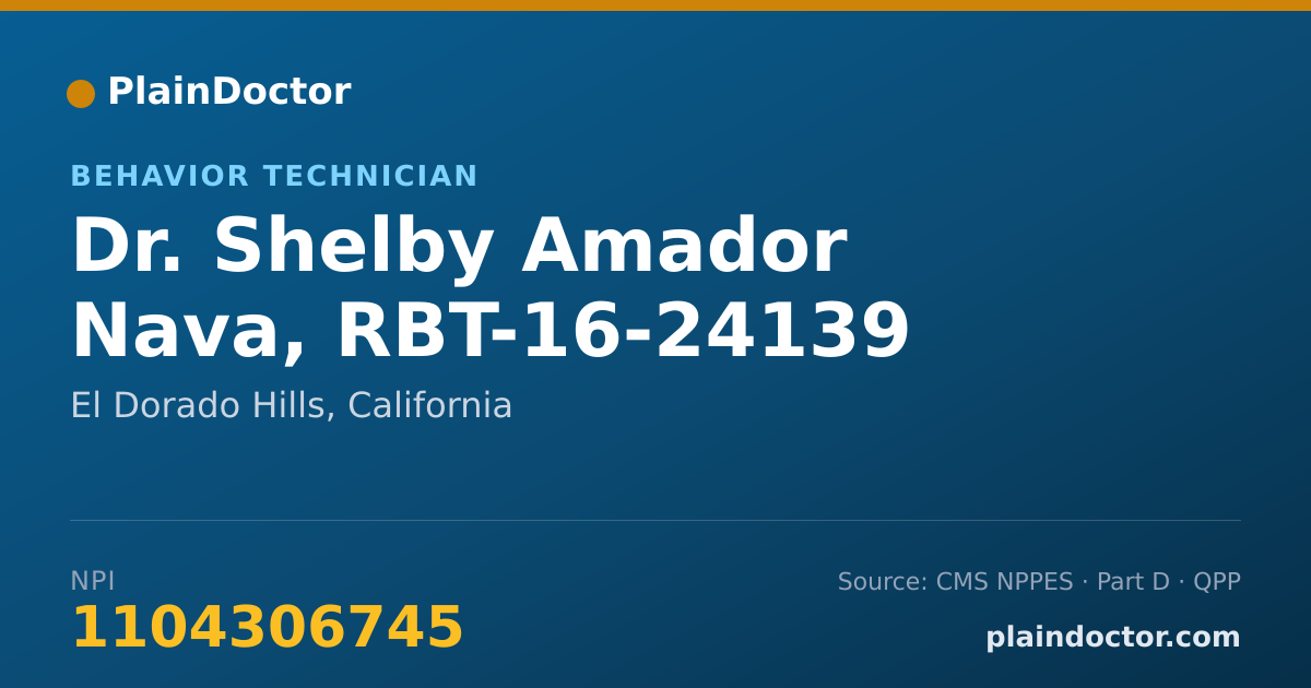 Shareable card for Shelby Amador Nava, RBT-16-24139 - Behavior Technician, El Dorado Hills, CA