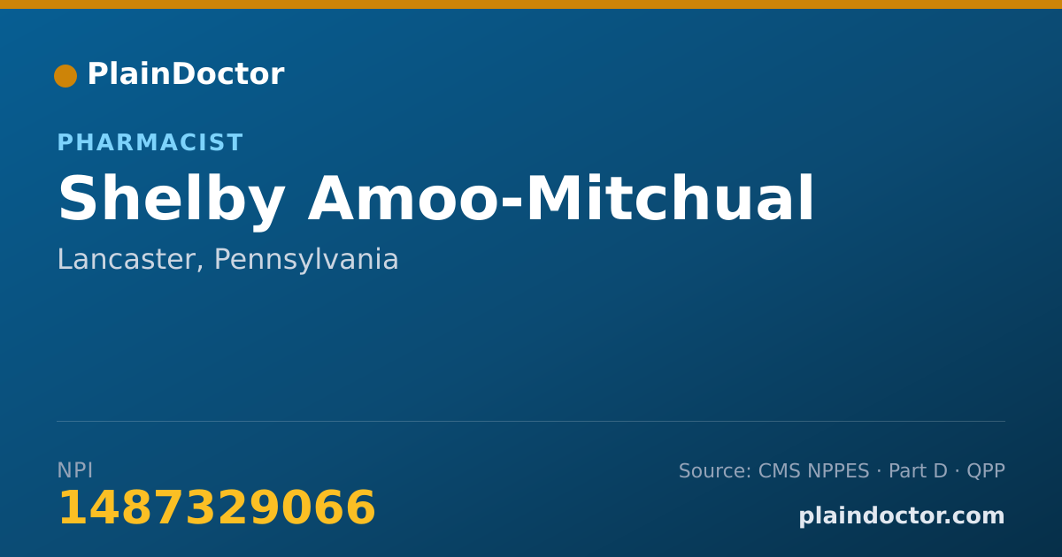 Shareable card for Shelby Amoo-Mitchual - Pharmacist, Lancaster, PA