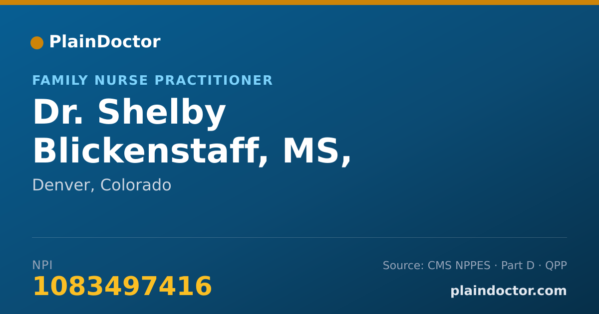 Shareable card for Shelby Blickenstaff, MS, FNP-BC - Family Nurse Practitioner, Denver, CO