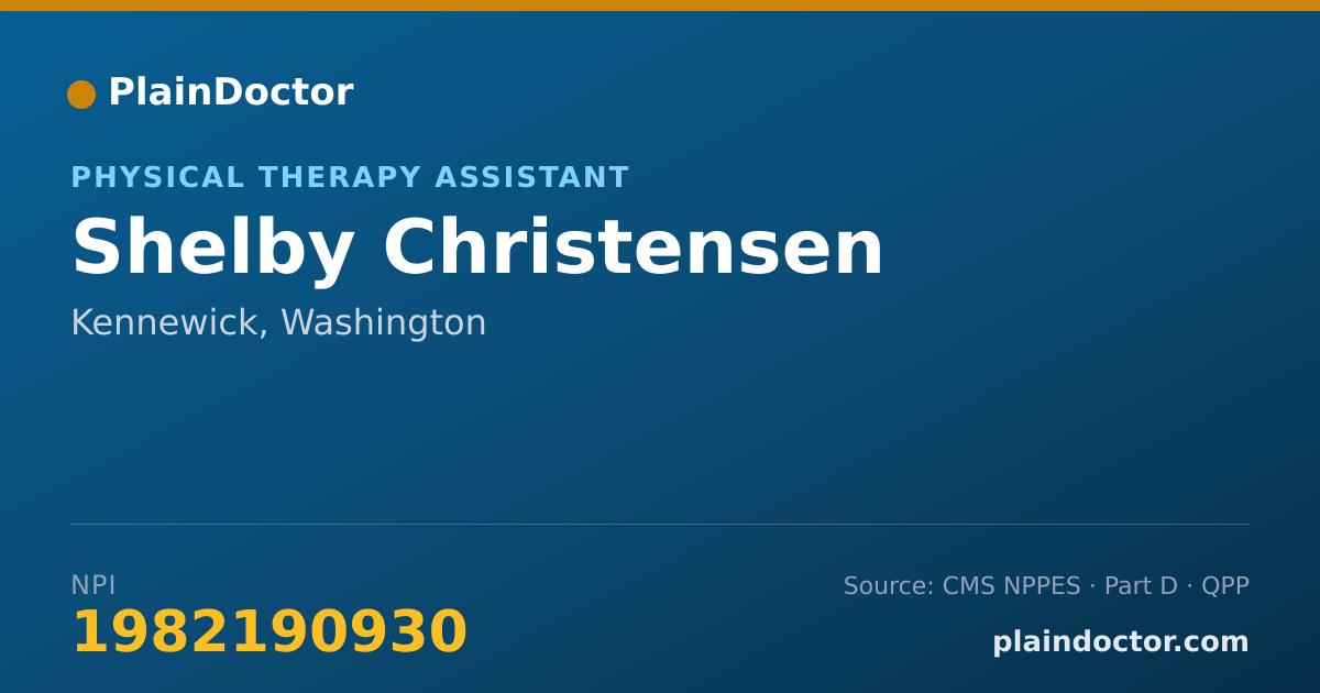 Shareable card for Shelby Christensen - Physical Therapy Assistant, Kennewick, WA
