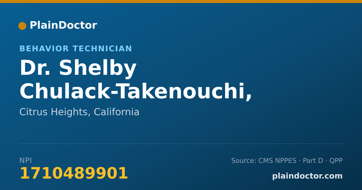 Shareable card for Shelby Chulack-Takenouchi, RBT - Behavior Technician, Citrus Heights, CA
