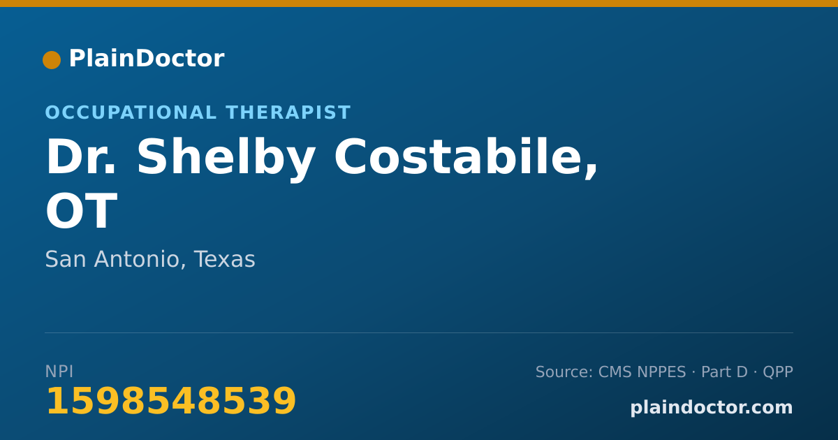 Shareable card for Shelby Costabile, OT - Occupational Therapist, San Antonio, TX