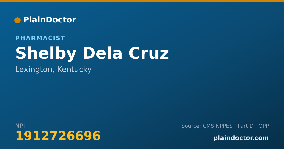 Shareable card for Shelby Dela Cruz - Pharmacist, Lexington, KY