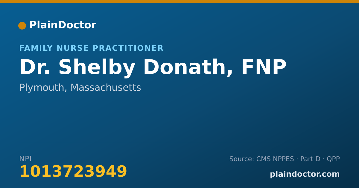 Shareable card for Shelby Donath, FNP - Family Nurse Practitioner, Plymouth, MA