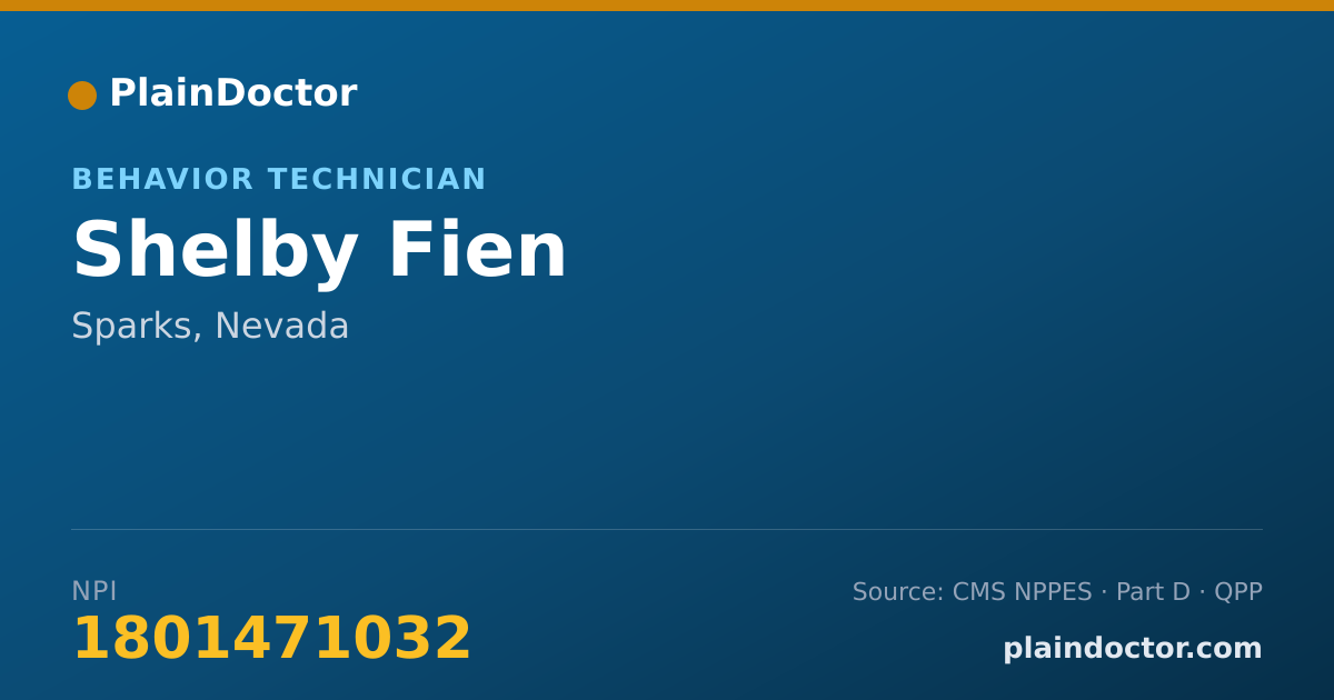 Shareable card for Shelby Fien - Behavior Technician, Sparks, NV
