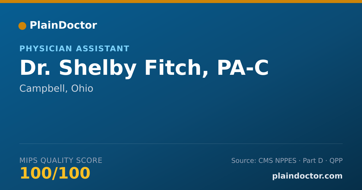 Shareable card for Shelby Fitch, PA-C - Physician Assistant, Campbell, OH