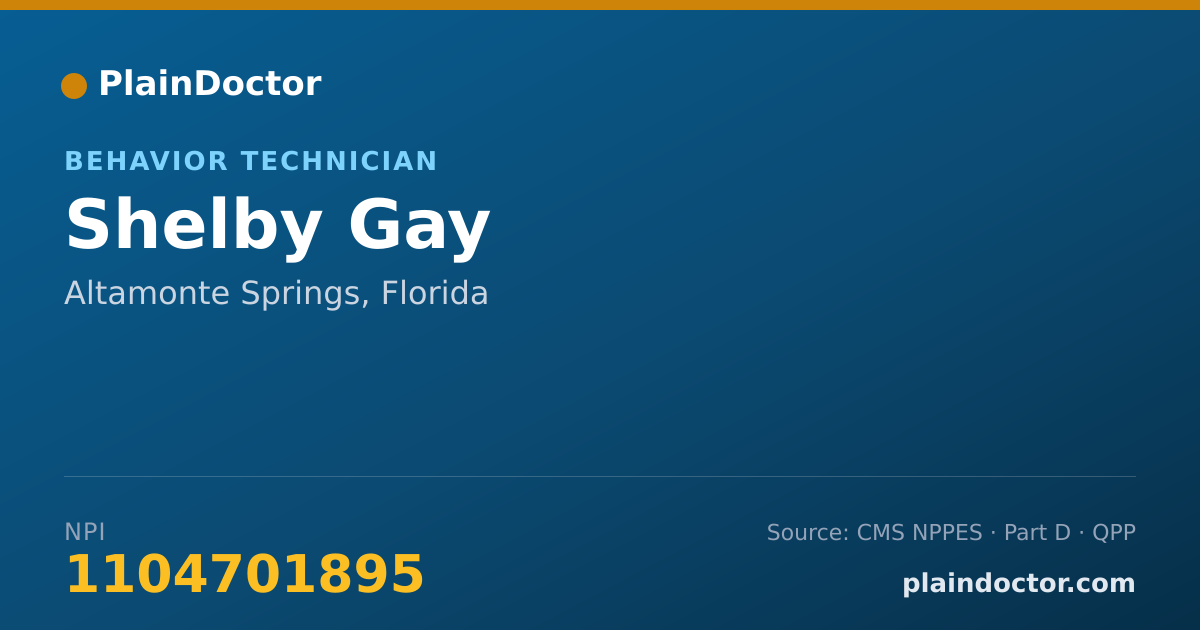 Shareable card for Shelby Gay - Behavior Technician, Altamonte Springs, FL