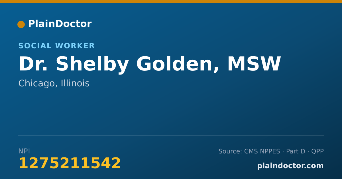 Shareable card for Shelby Golden, MSW - Social Worker, Chicago, IL
