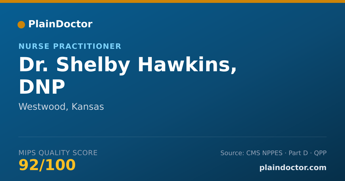 Shareable card for Shelby Hawkins, DNP - Nurse Practitioner, Westwood, KS