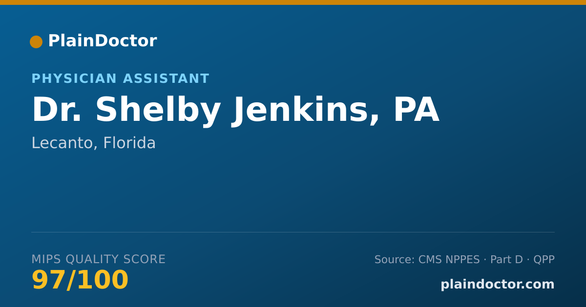Shareable card for Shelby Jenkins, PA - Physician Assistant, Lecanto, FL