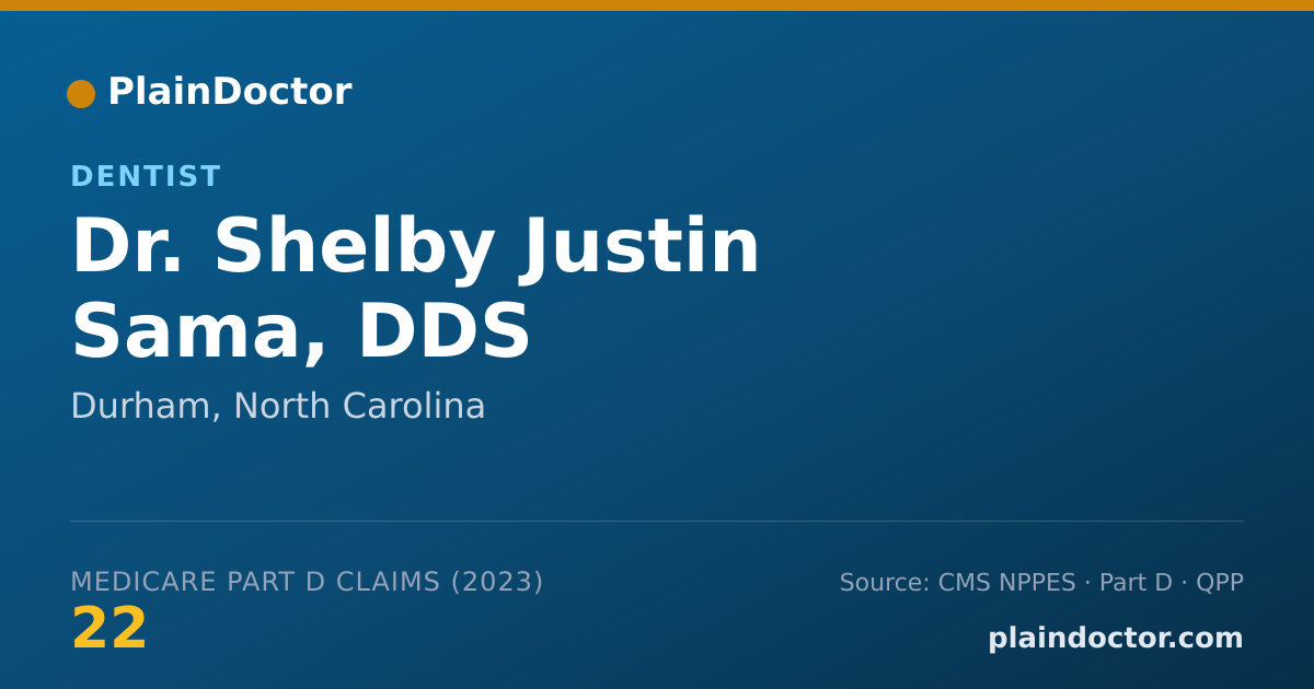 Shareable card for Shelby Justin Sama, DDS - Dentist, Durham, NC