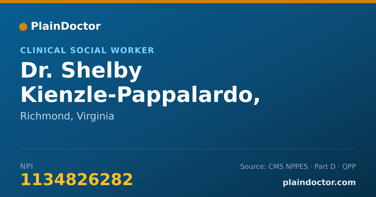 Shareable card for Shelby Kienzle-Pappalardo, LCSW - Clinical Social Worker, Richmond, VA