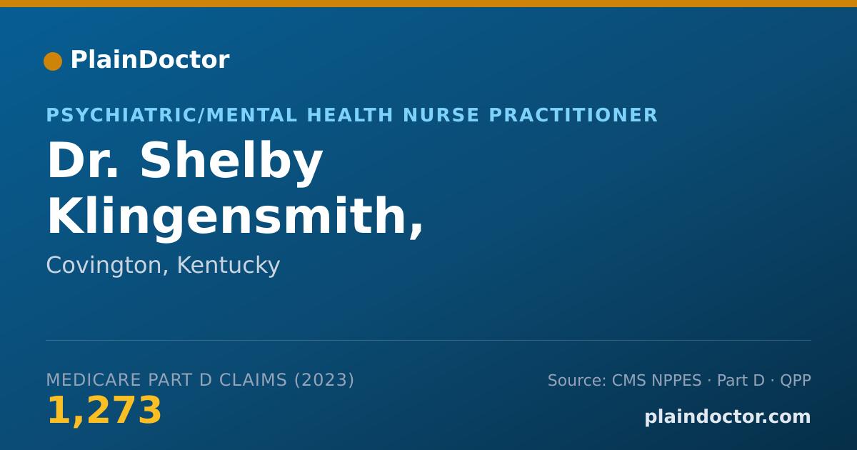 Shareable card for Shelby Klingensmith, APRN-CNP, PMHNP-BC - Psychiatric/Mental Health Nurse Practitioner, Covington, KY
