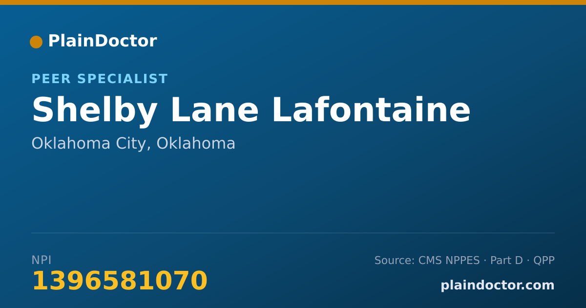 Shareable card for Shelby Lane Lafontaine - Peer Specialist, Oklahoma City, OK