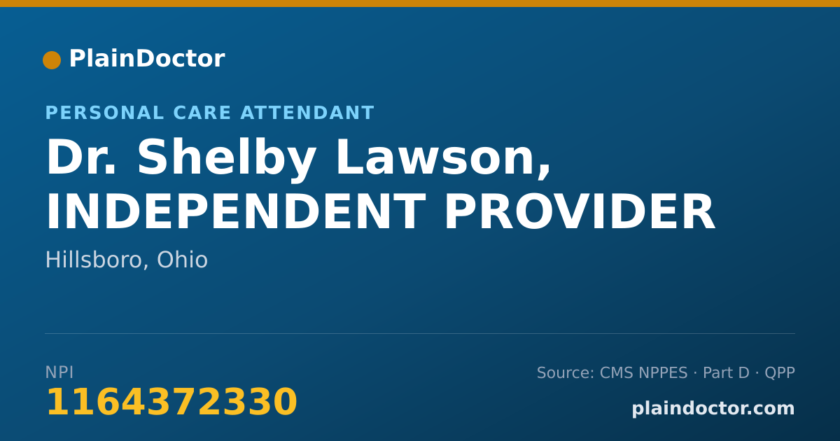 Shareable card for Shelby Lawson, INDEPENDENT PROVIDER - Personal Care Attendant, Hillsboro, OH