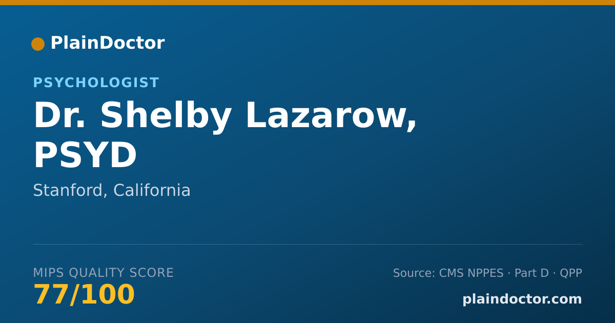 Shareable card for Shelby Lazarow, PSYD - Psychologist, Stanford, CA