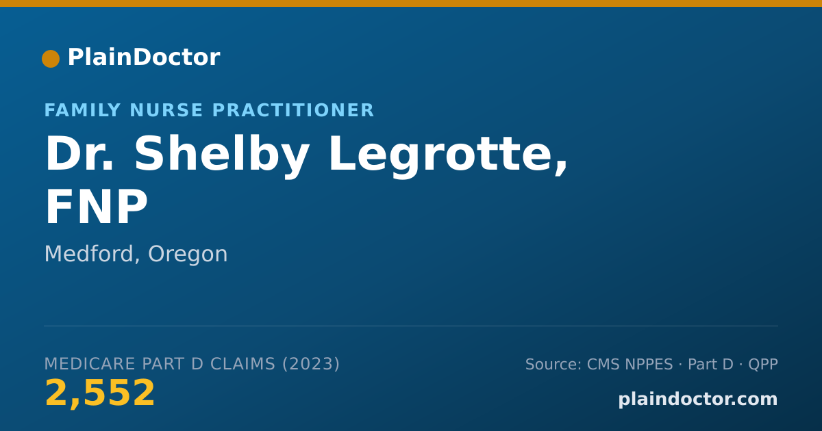 Shareable card for Shelby Legrotte, FNP - Family Nurse Practitioner, Medford, OR
