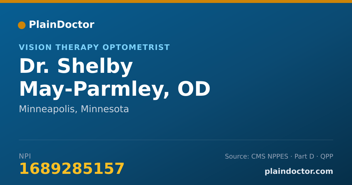 Shareable card for Shelby May-Parmley, OD - Vision Therapy Optometrist, Minneapolis, MN