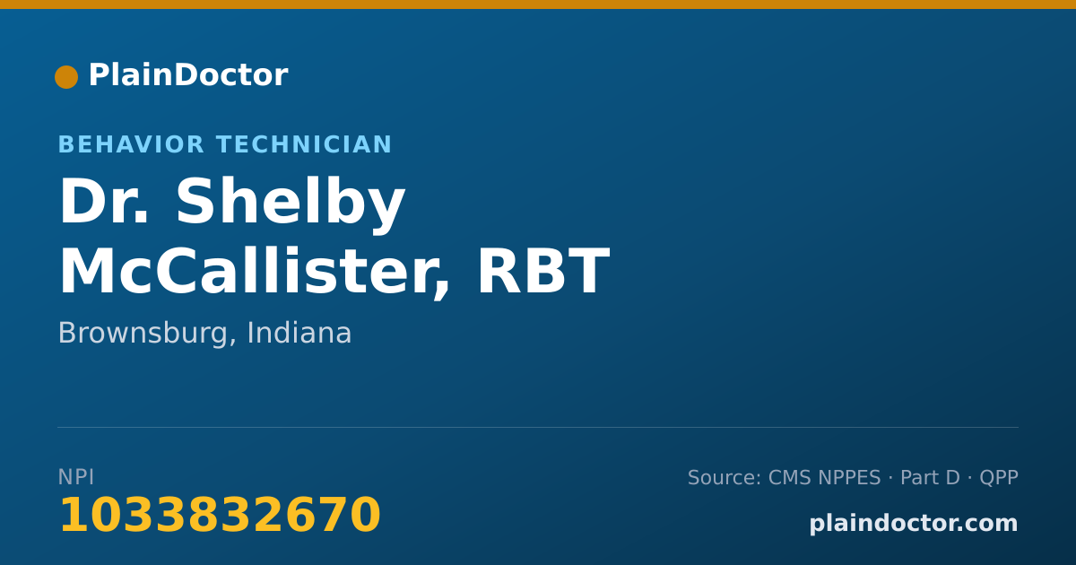 Shareable card for Shelby McCallister, RBT - Behavior Technician, Brownsburg, IN