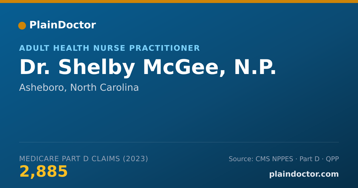 Shareable card for Shelby McGee, N.P. - Adult Health Nurse Practitioner, Asheboro, NC