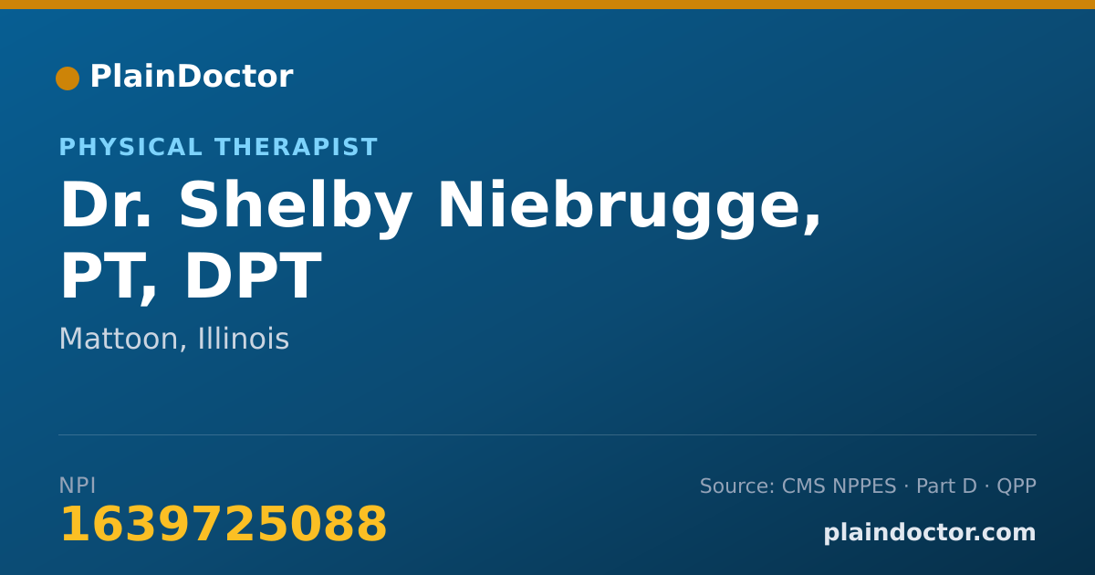 Shareable card for Shelby Niebrugge, PT, DPT - Physical Therapist, Mattoon, IL