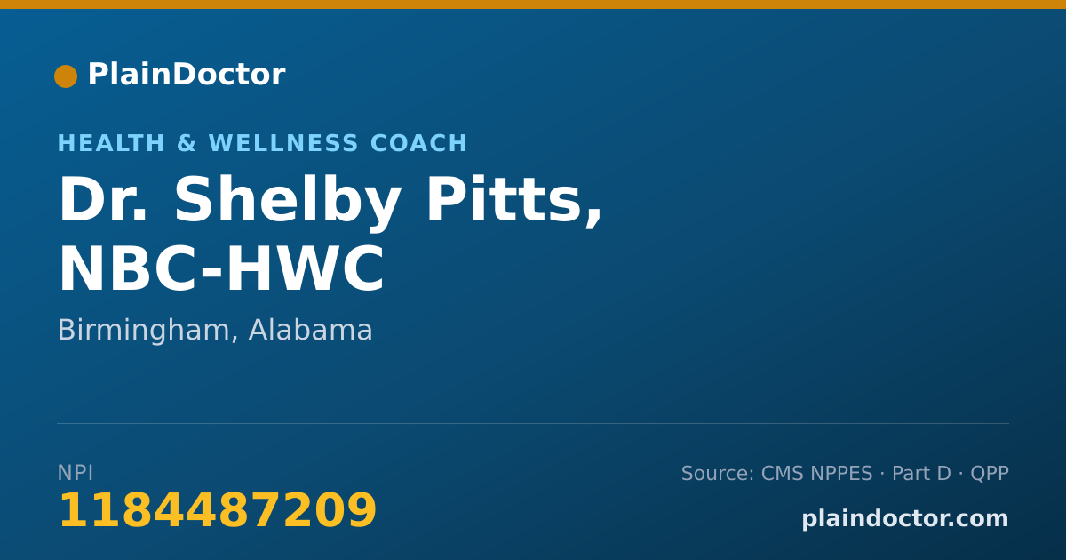 Shareable card for Shelby Pitts, NBC-HWC - Health & Wellness Coach, Birmingham, AL