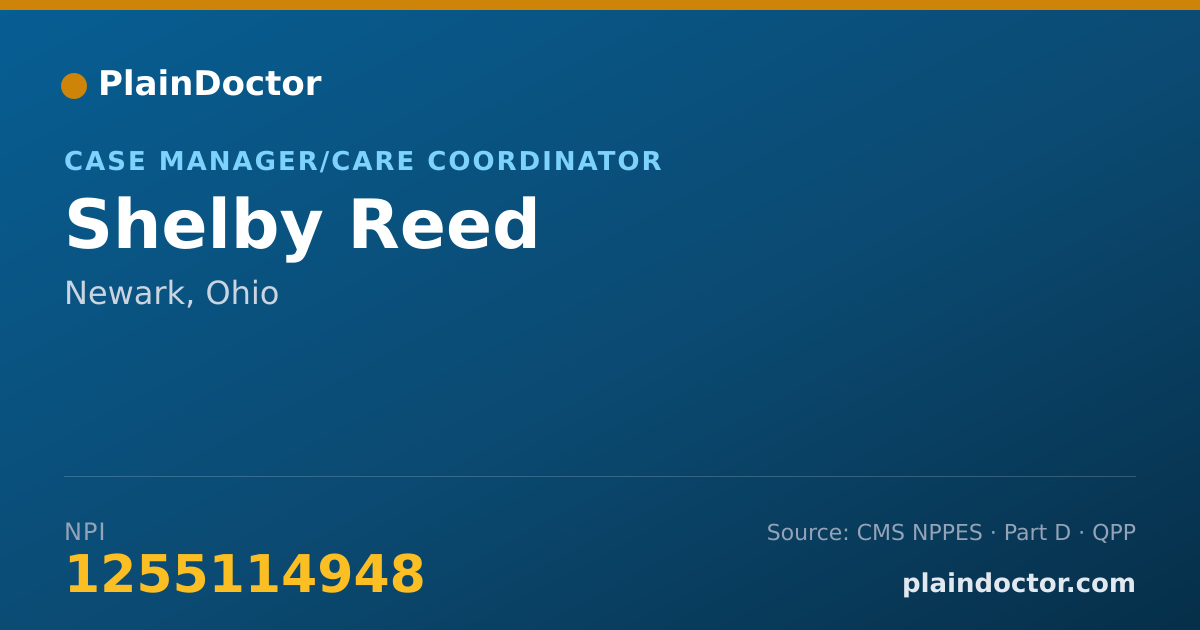 Shareable card for Shelby Reed - Case Manager/Care Coordinator, Newark, OH