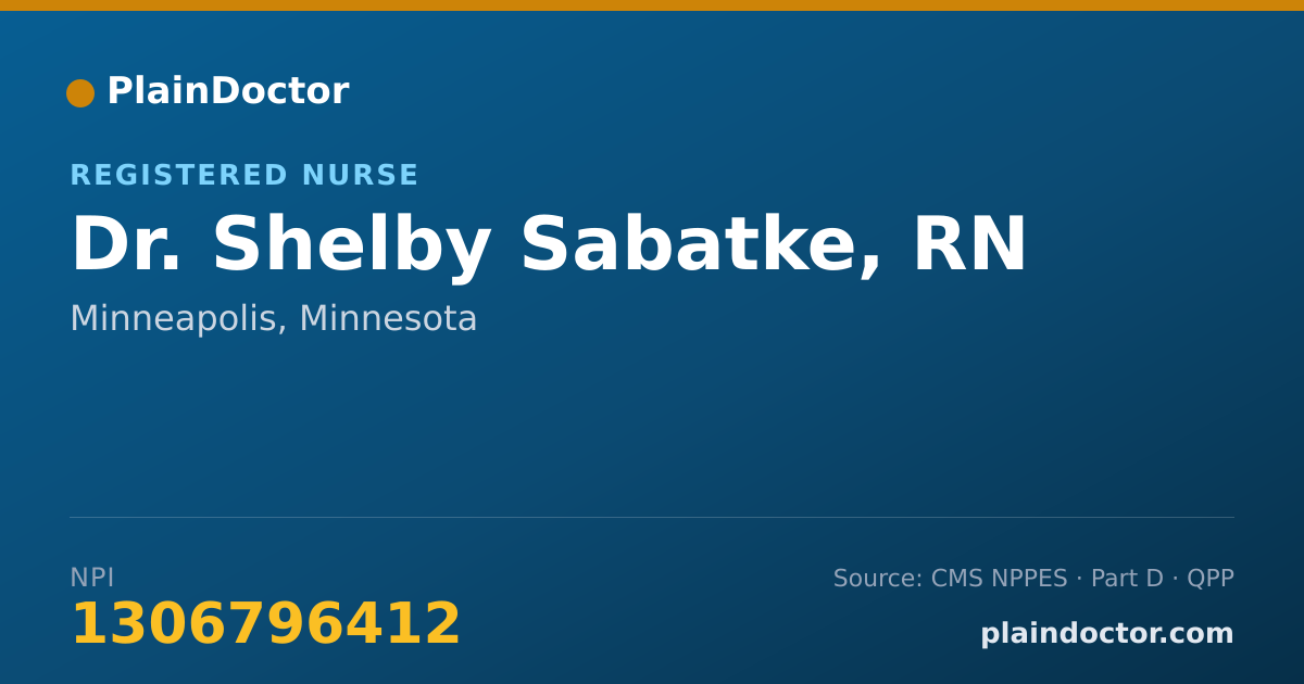 Shareable card for Shelby Sabatke, RN - Registered Nurse, Minneapolis, MN