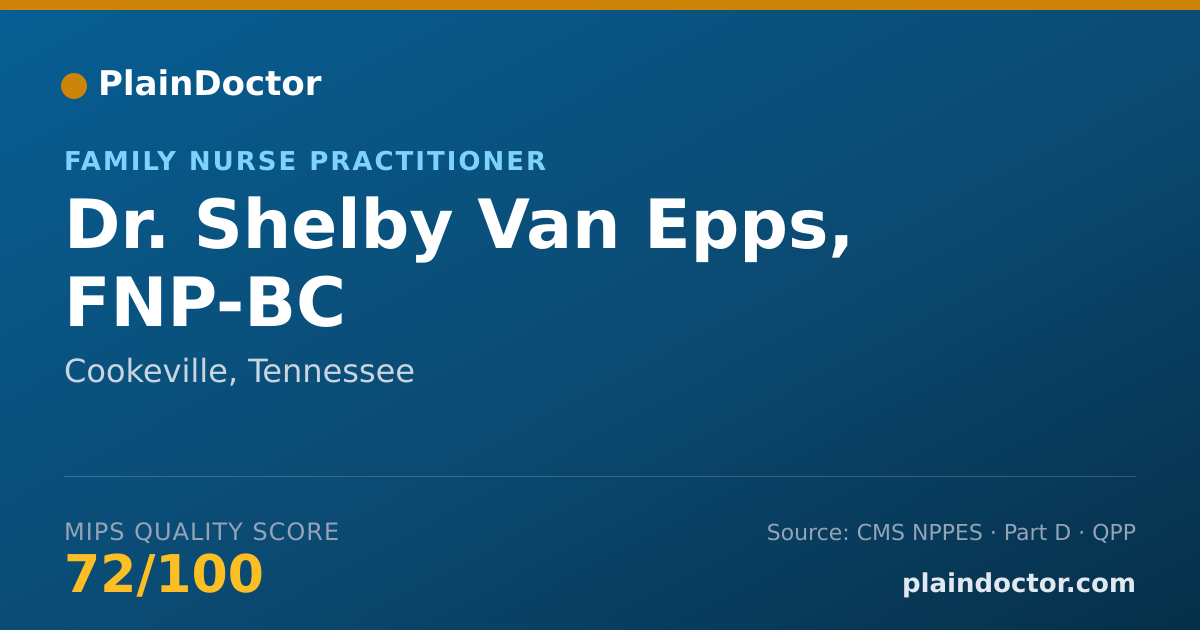 Shareable card for Shelby Van Epps, FNP-BC - Family Nurse Practitioner, Cookeville, TN