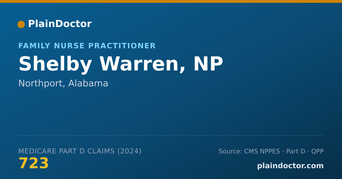 Shareable card for Shelby Warren, NP - Family Nurse Practitioner, Northport, AL