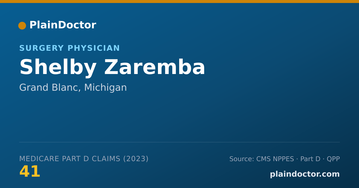 Shareable card for Shelby Zaremba - Surgery Physician, Grand Blanc, MI