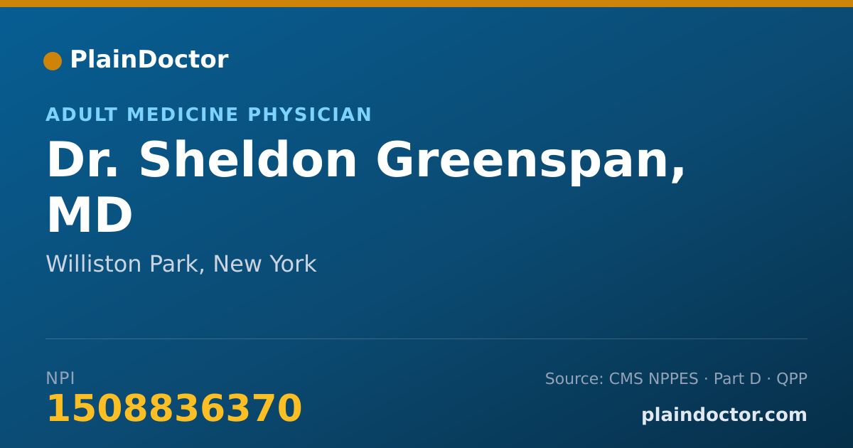 Shareable card for Sheldon Greenspan, MD - Adult Medicine Physician, Williston Park, NY