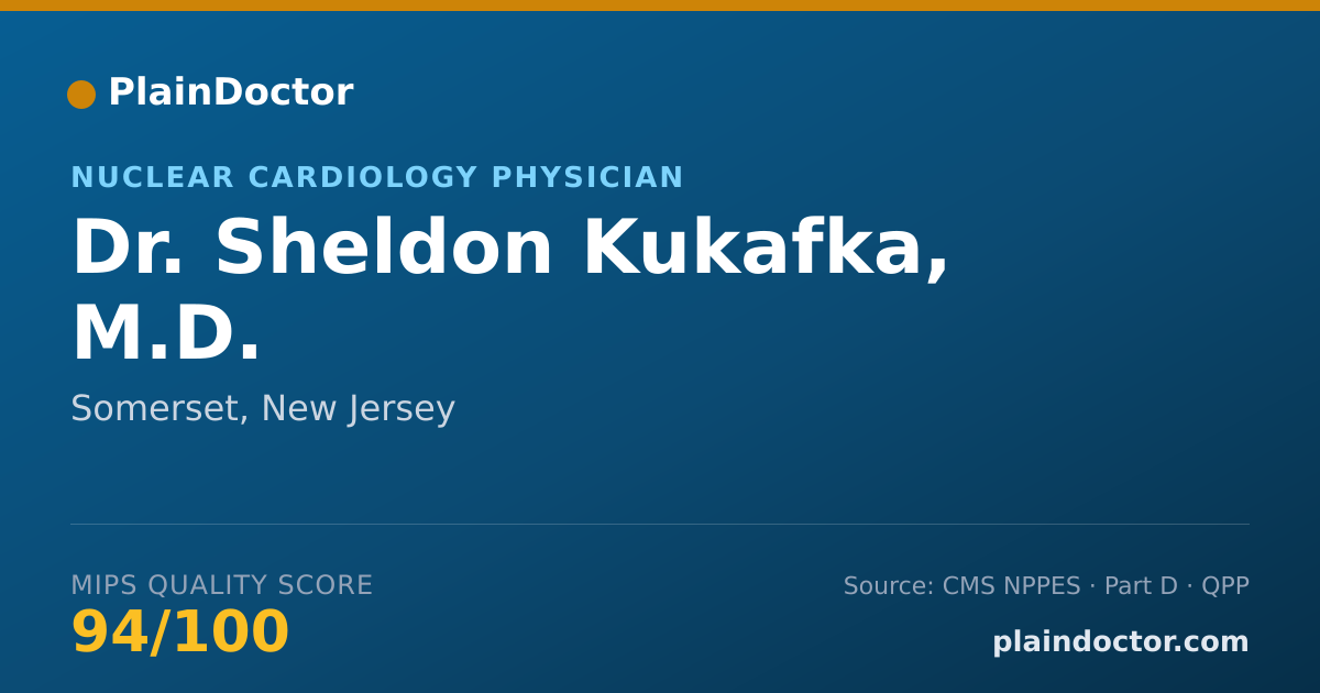 Shareable card for Sheldon Kukafka, M.D. - Nuclear Cardiology Physician, Somerset, NJ